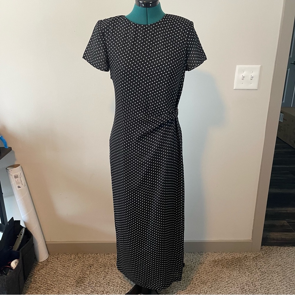 90s Polka Dot Classic Minimalist maxi dress size 6